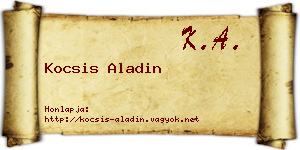 Kocsis Aladin névjegykártya
